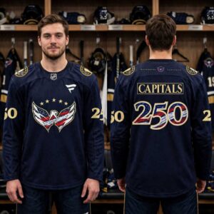 Washington Capitals Celebrating 250th Anniversary Of America Hockey Jersey
