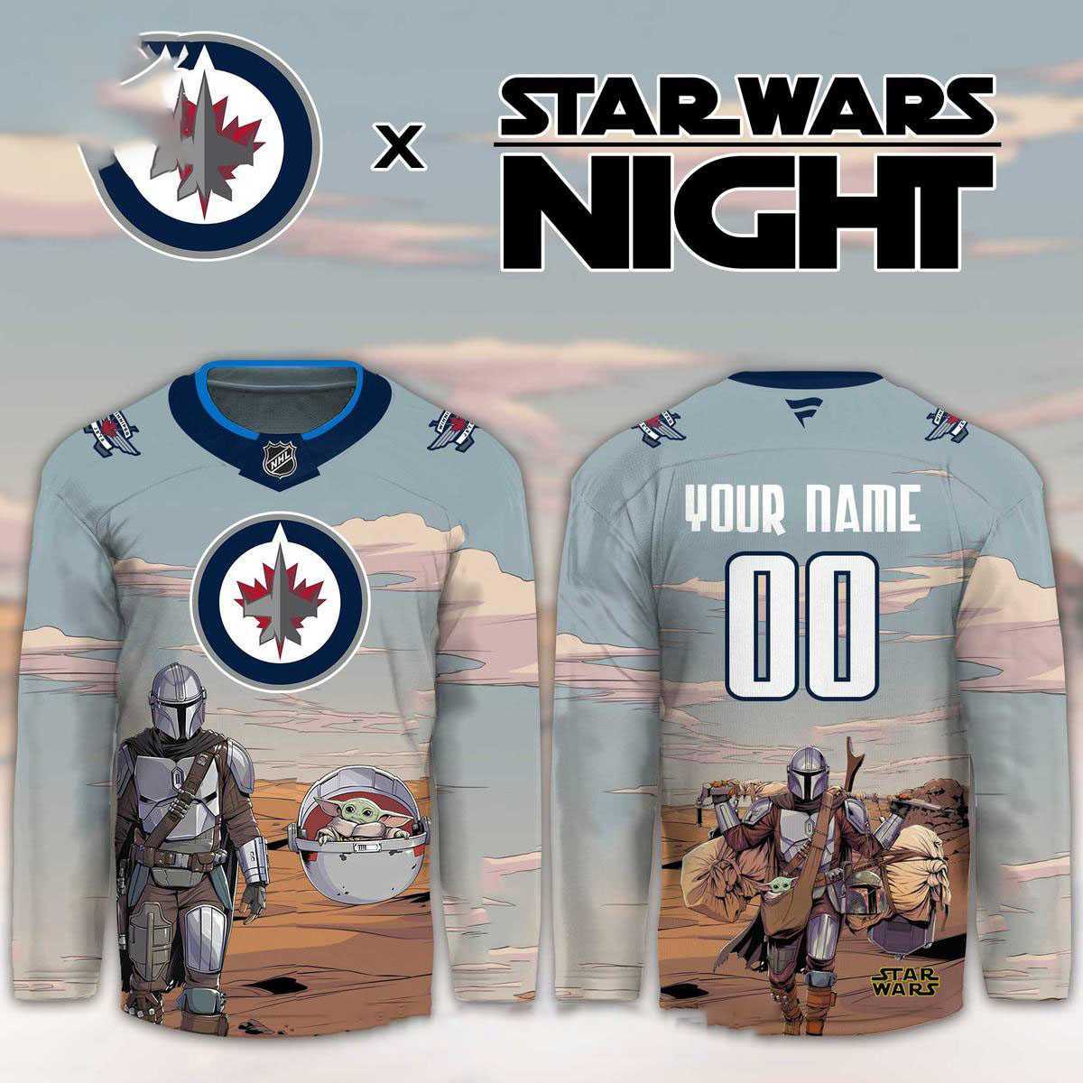 Winnipeg Jets Star Wars Night 2026 Grogu Game Personalized Hockey Jersey Winnipeg Jets Star Wars Night 2026 Grogu Game Personalized Hockey Jersey